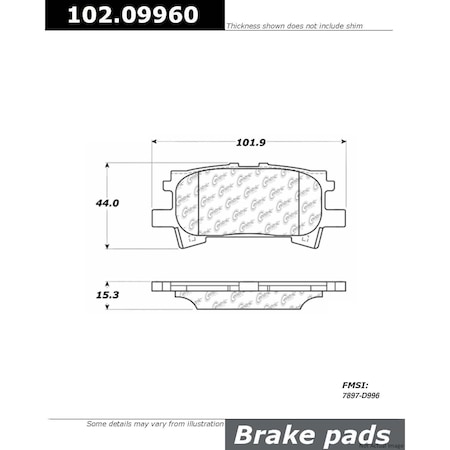 Centric Parts METALLIC BRAKE PAD W/SHIMS 102.0996